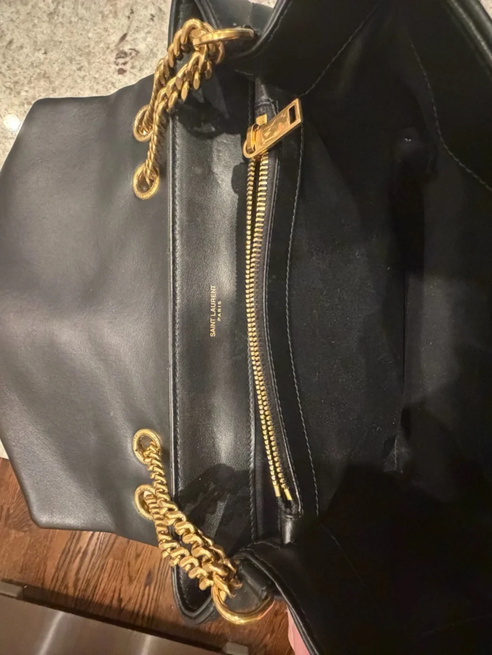 Saint Laurent Medium Loulou Matelassé Leather Shoulder Bag - Black w/ Gold